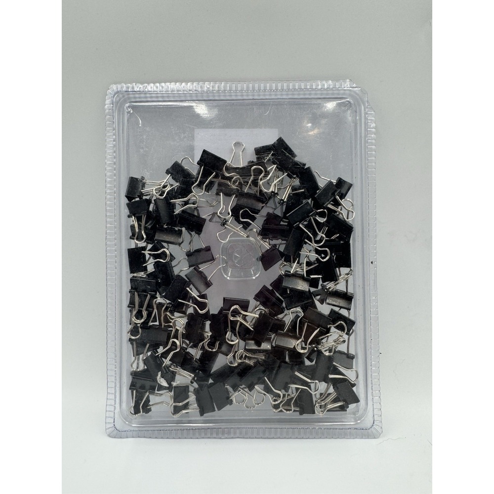 Mini  Black Binder Clips - 120 Pieces in Package NEW IN PACKAGE FACTORY SEALED